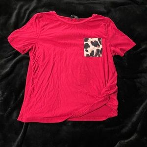 red and leopard t shirt